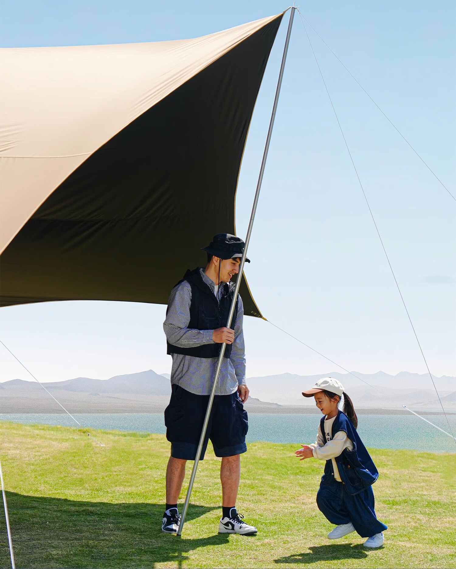 The Primitive Vinyl Canopy Tent, Outdoor Camping Equipment Set, Wild Camping Picnic Sun Protection, Octagonal Butterfly-Shaped Sunshade 32