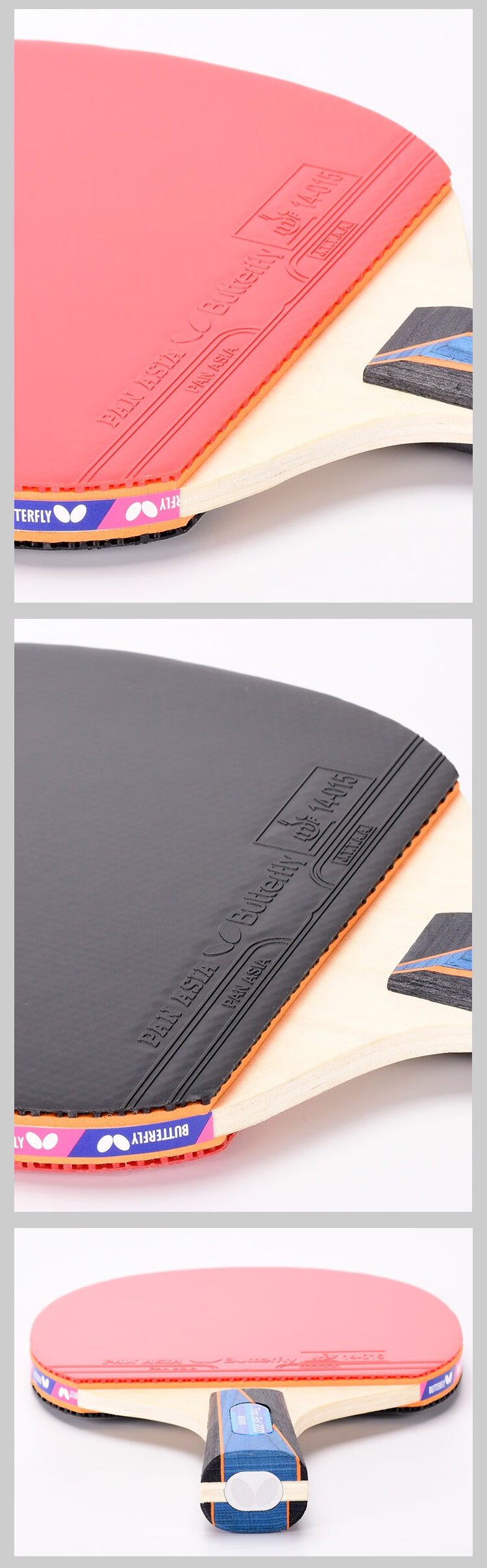 BUTTERFLY Table Tennis Racket 3000 - Penhold Grip, Double-Sided Reverse Rubber, All-Round High-Elasticity Racket with Racket Cover 5
