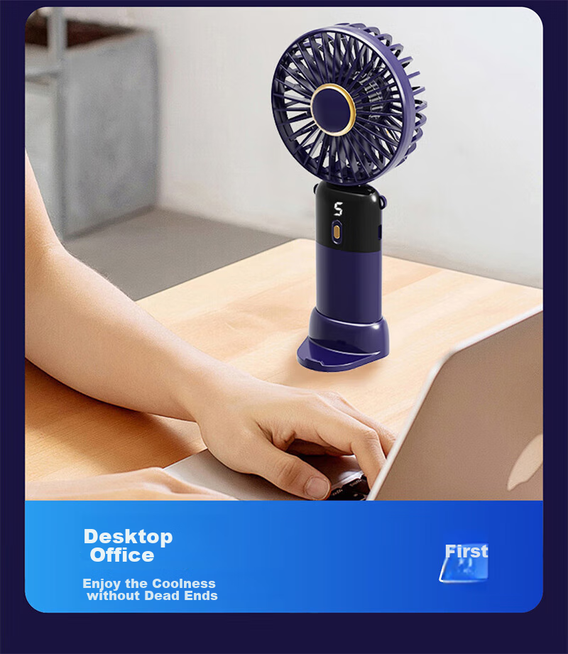 Kumeng [Five-Speed Strong Wind] Handheld Mini Fan, Portable USB Rechargeable Fan, Desktop Foldable Neck-Hanging Fan, Quiet Long Battery Life for Students' Dormitory, Office And Outdoor Use 11
