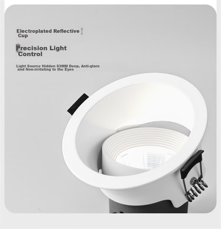NVC LED Spotlight, Recessed for Home Use, Background Wall Anti-Glare Washer, Small Hill Aluminum Material, White, 7 Watts, Warm White Color Rendering Index Ra98 17