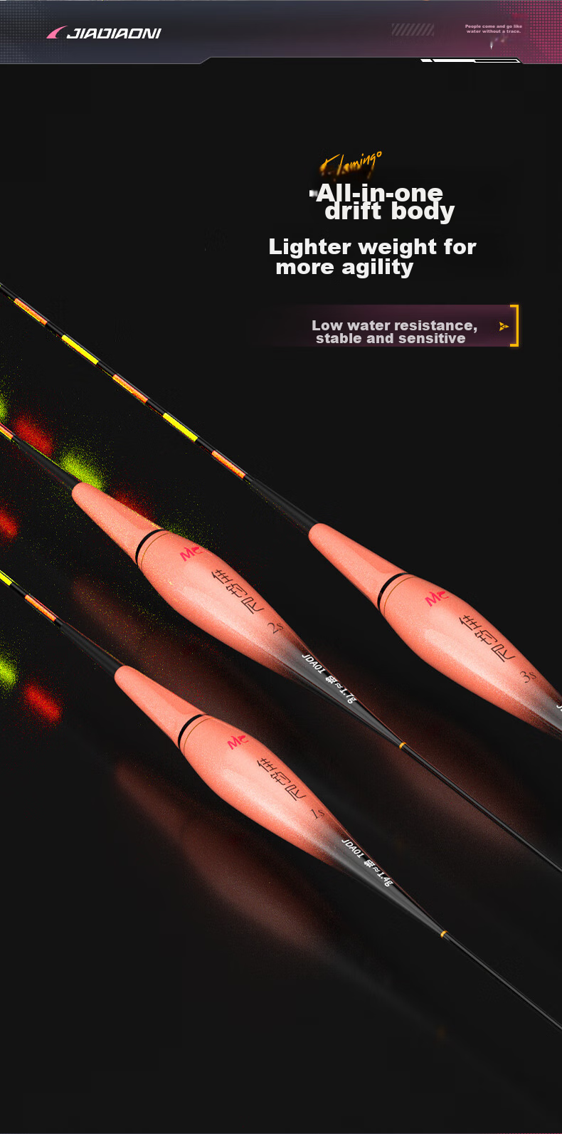 JIADIAONI Eye-Catching High-Sensitivity Luminous Float, Bright Water Entry Shadowless Electronic Float [Eating Lead 3.0g], Color-Fast 6