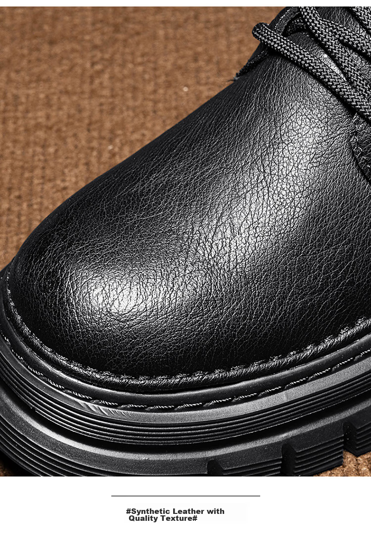 Bull Family Men's Autumn Winter British Style Martin Boots High-top Retro Versatile Work Boots Thick-soled Durable Shoes for Men 29