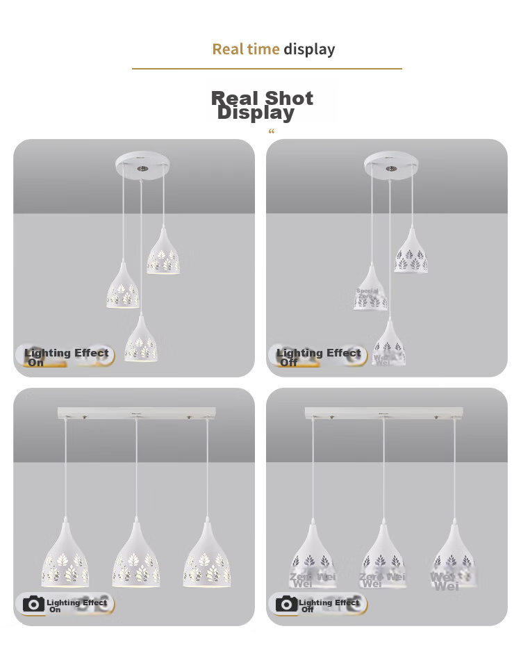 Foshanzhaoming Dining Room Pendant Light, Three-Head Ceiling-Mounted Dining Chandelier, Living Room Bedroom Bar Light, Round Disc 50623 8