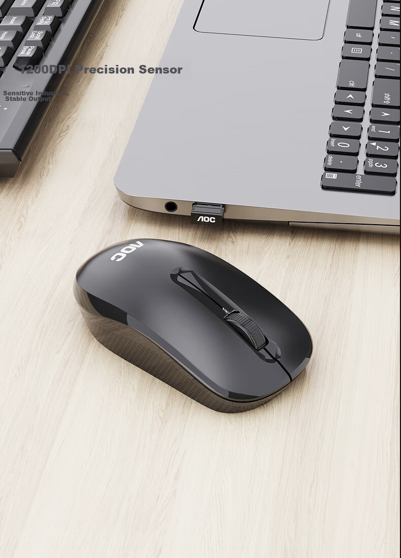 AOC KM402 Wireless Keyboard And Mouse Combo Set, Splash-Resistant Design, Business Office Home Keyboard, Compatible with Laptops And Desktop Computers, White 7