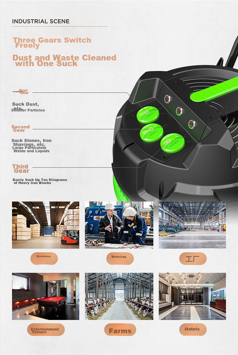 Jienuo Large Industrial Vacuum Cleaner for Factories And Workshops, Powerful Dust Removal Machine with Strong Suction And Water Absorption, Automatic Dust Cleaning JN-301T 3