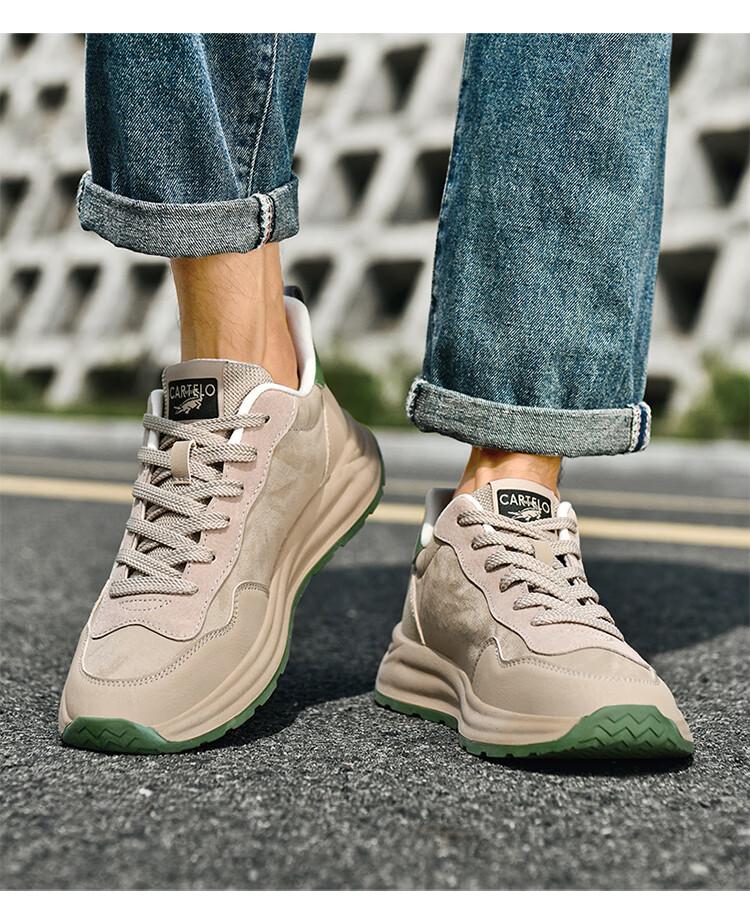 CARTELO Men's New Shoes for Summer And Autumn, Versatile Casual Sports Running Travel Hiking Retro Soft Thick-Soled Dad Shoes 13