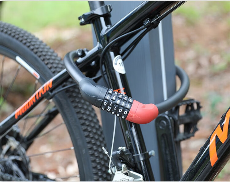 BIKEBROS Mountain Bike Portable Combination Lock, Anti-Theft Lock for Electric Bikes, Steel Wire Lock, Fixed Chain Combination Lock 11