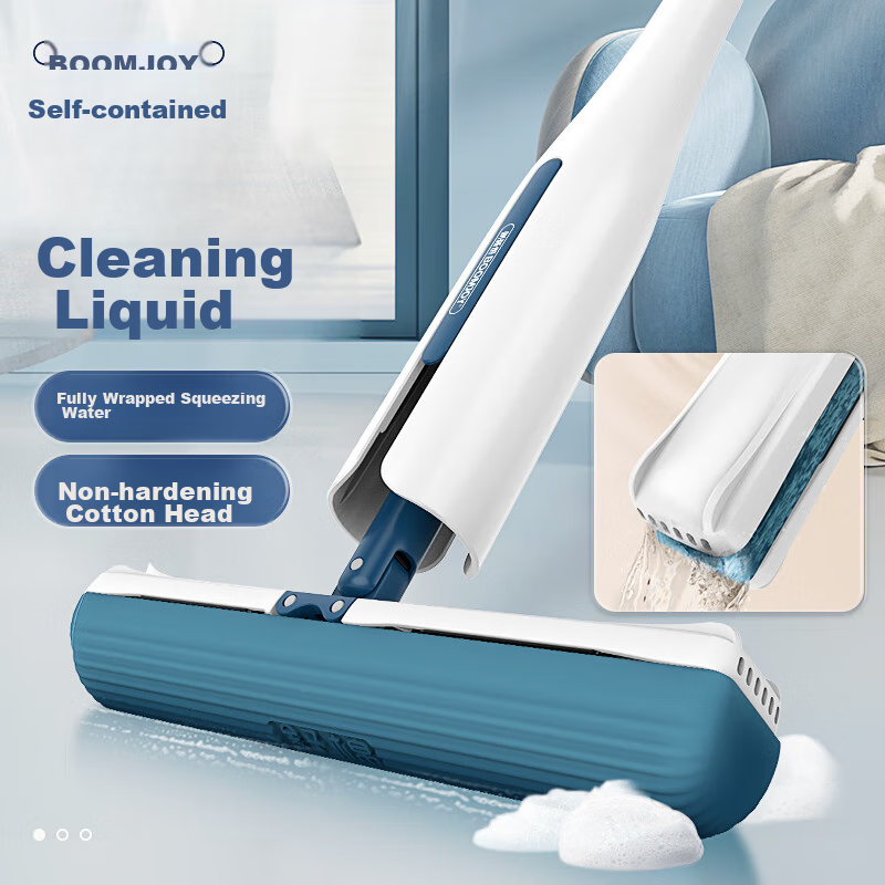 BAOJIAJIE Ouke Cotton Sponge Mop, 32cm with 1 Mop Head, Handle Length 129cm, XJ02 Upright Storage [Yang Mi's Choice]