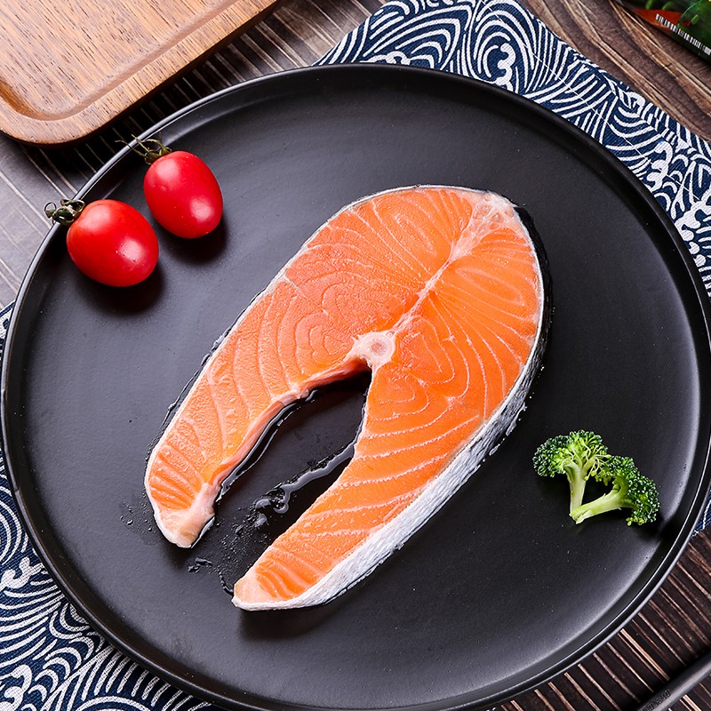 蓝雪冷冻三文鱼扒250g 1-2块ASC认证大西洋鲑鱼轻食切段生鲜海鲜水产