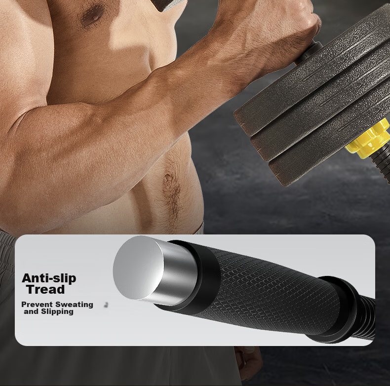 Li-Ning Adjustable Dumbbell Set for Men, Home Fitness Equipment Combination Barbell 20kg Strength Training Quick-Release Exercise 14