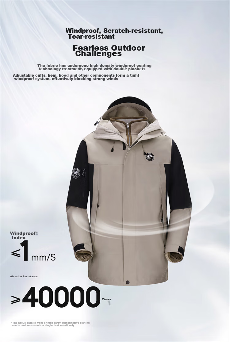 CAMEL Panda Outdoor Three-In Orange Jacket for Men And Women, Windproof Waterproof Triple-Protection Coat Hiking Wear R611 18