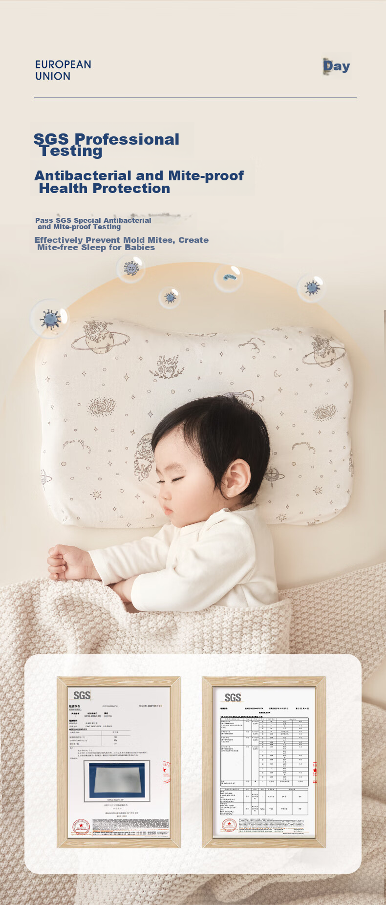 SHELL DIARY Children's Neck Support Pillow, Baby Silicone Pillow for Ages 2-3 All Seasons 9