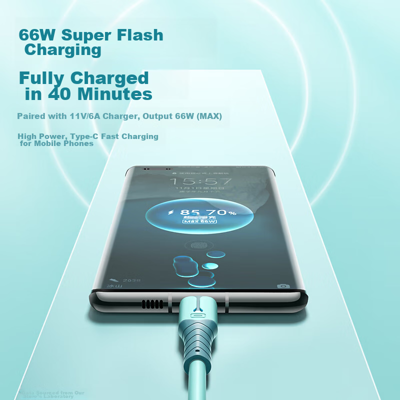 Кабель Nengshi 3-в-1 Type-C/Lightning/Micro-USB, 66W, 0.6м, синий