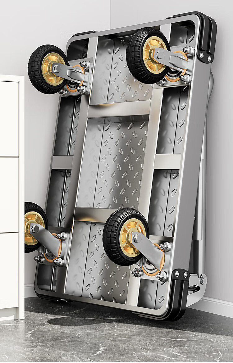 Paiying Steel Plate Flatbed Cart, Small Push Cart, Cargo Trolley, Hand Truck, Small Trailer, Folding Transport Cart, 70*42cm 22