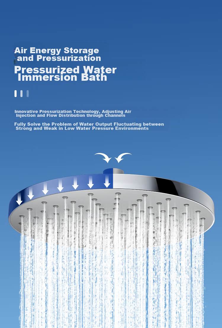 Larsd Top Spray Shower Head, Shower Head with Top Spray, High-Pressure Water-Saving Ultra-Thin Round Large Top Spray AL8075 4