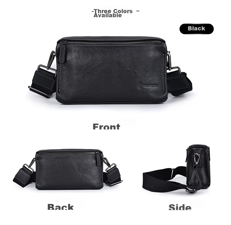 Hush Puppies Narrow Strap Crossbody Shoulder Bag First Layer Cowhide Men's Large Capacity Vintage Messenger Bag Casual Simple Birthday Gift 12