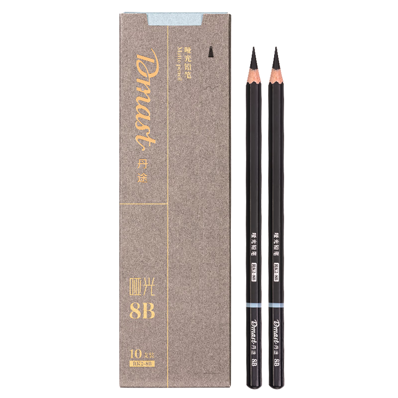 Deli Dark Black Sketching Pencils, 10 Pieces Per Box, Hexagonal Shaft, Soft Core, Matte Finish, for Drawing And Art Students