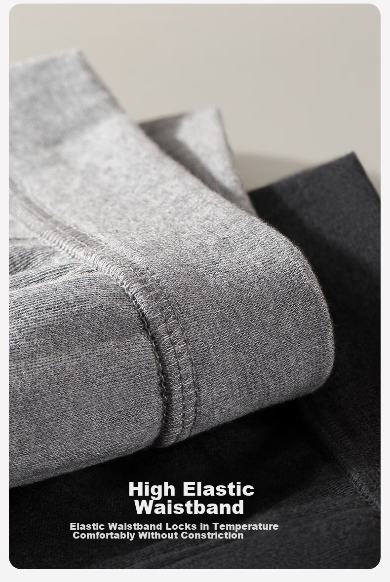 SEPTWOLVES [Antibacterial] Men's Autumn And Winter Thermal Underwear Set, Pure Cotton V-Neck Long Johns And Pants 24