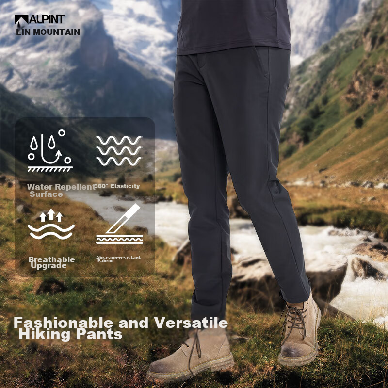 ALPINT MOUNTAIN All-Season Hiking Pants for Men, Breathable Elastic Outdoor Trousers, Lightweight Softshell Pants for Mountaineering And Trekking