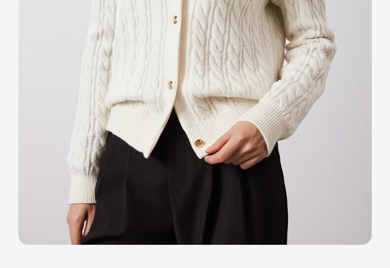 Navigare Italian Small Sailboat Autumn And Winter Women's All-Wool Jacket, Cable Knit Sweater Cardigan 2334094508 M 19