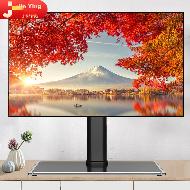 Jinying TV Stand (32-65 Inches), Wall Mount Bracket, No Drilling Required, Desktop TV Mount, Compatible with All Brands