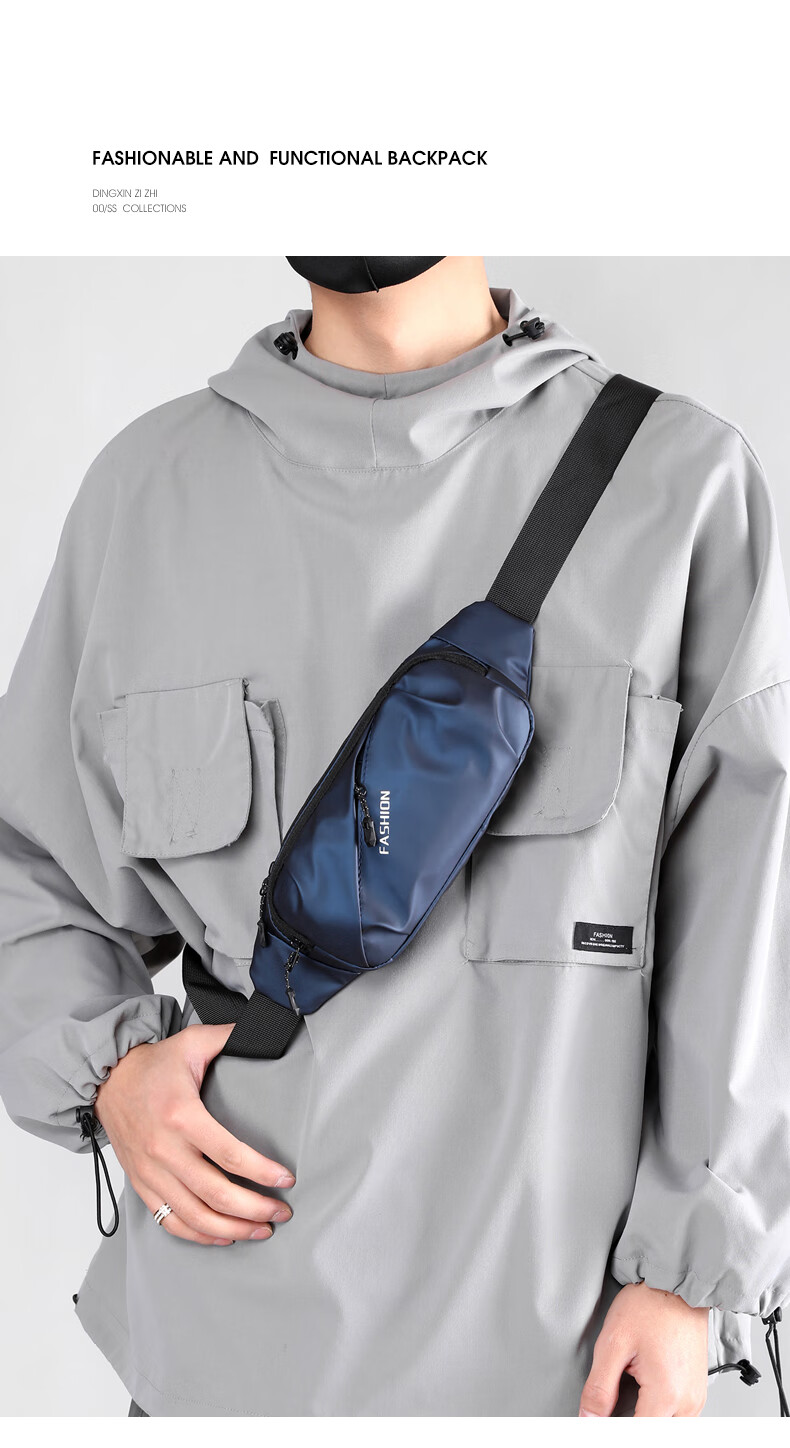 Half Cigarette Men's Single Shoulder Bag Trendy Cycling Outdoor Crossbody Mini Waist Bag Casual Lower Back Bag Student Sports Chest Bag Gift 11