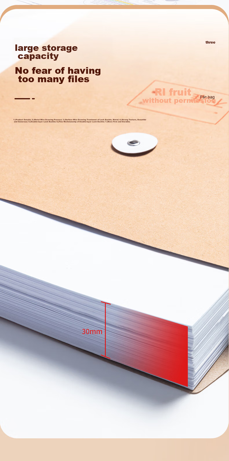 M&G M&G 20-Pack A4/175g High-Quality Kraft Paper File Folders, Tender Document Contract File Folders, Large Capacity Document Envelopes APYRAP01 5