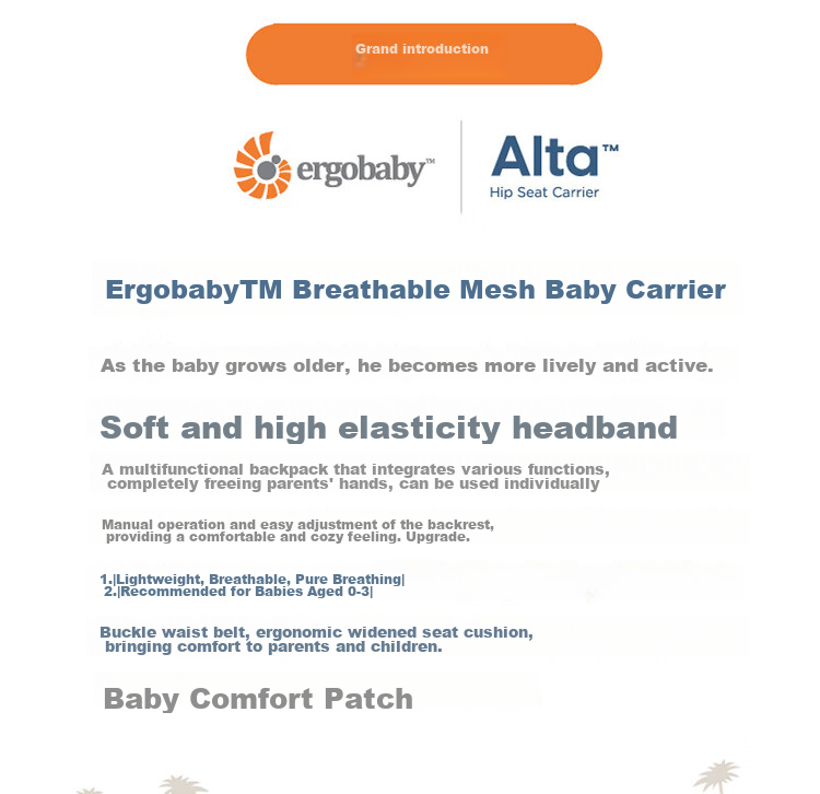 ERGObaby American Ergonomic Baby Carrier, Alta All-Stage Labor-Saving Ventilated And Breathable, 6 Carrying Methods, Baby Seat in Gray 5