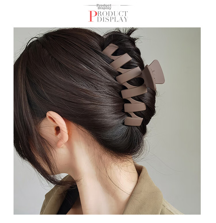 CHIMERA Versatile Hair Clip for Women's Back of Head, Large Shark Clip for Bun Hairstyle, Matte Wavy Claw Clip 8