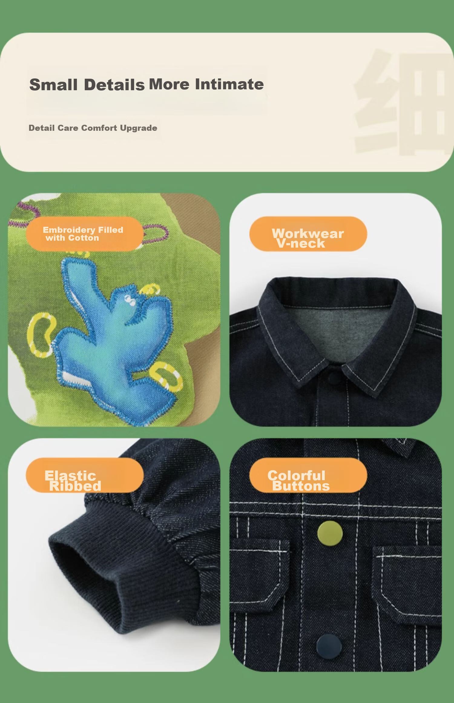 Ciciibear [Color-Fast] Boys' Denim Jacket, 2024 New Autumn Style, Trendy Children's Outerwear for Kids And Toddlers 14