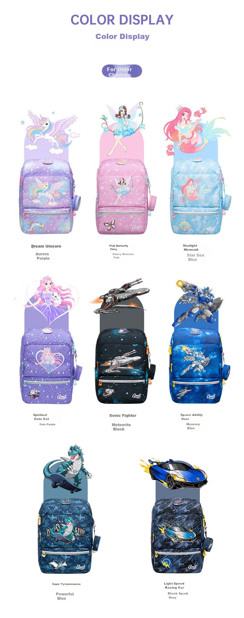 Gmt for Kids Children's Backpack, Lightweight Spine-Protecting And Load-Reducing Shoulder Bag for Primary School Students, Large Capacity Gift for Grades 1-4 Girls, Starlight Mermaid Desig 17