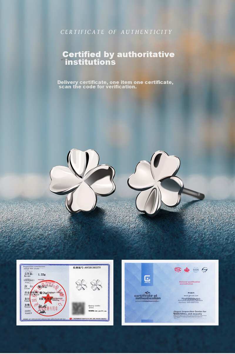 MANHE S999 Sterling Silver Four-Leaf Clover Stud Earrings for Women, New 2026 Style Earrings, Birthday Gift for Girls And Friends 8