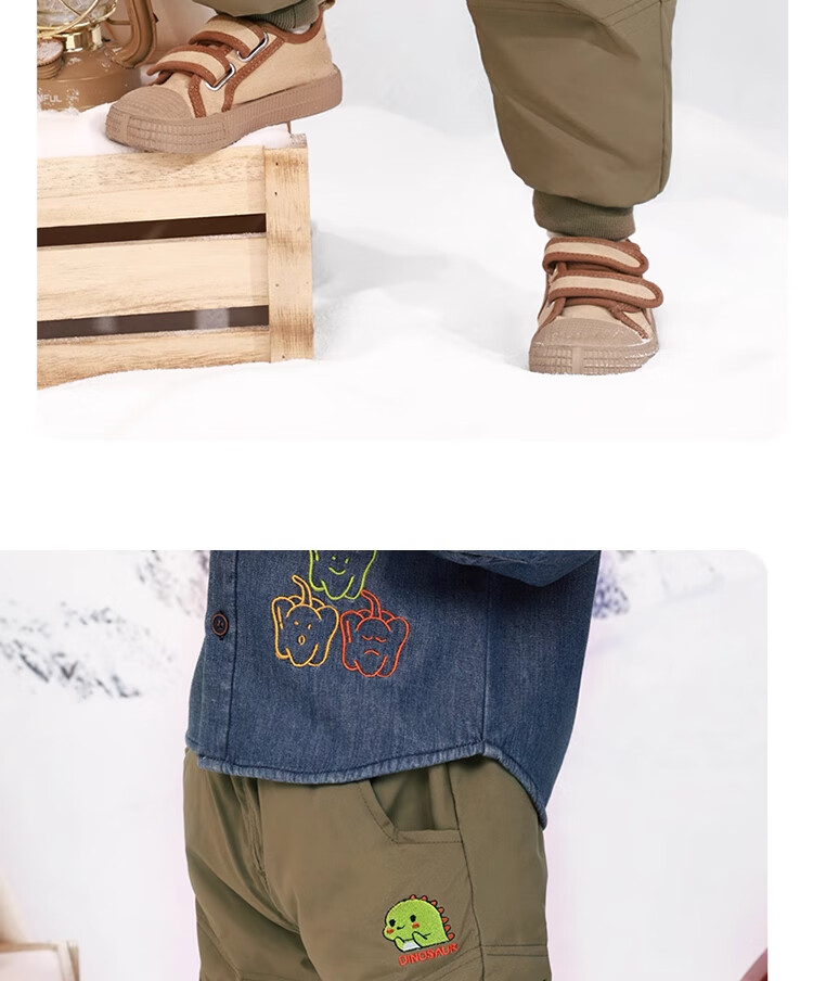 Ciciibear Boys' down Pants, Winter Outerwear, Baby Winter Clothing, Girls' Long Pants, Boys' Cotton Trousers, Baby Warm Pants 17