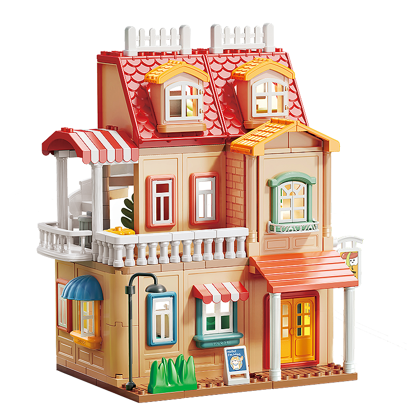 FEELO Compatible with LEGO Large Particle Building Blocks, Toy for Boys And Girls, Birthday Gift Villa 1803