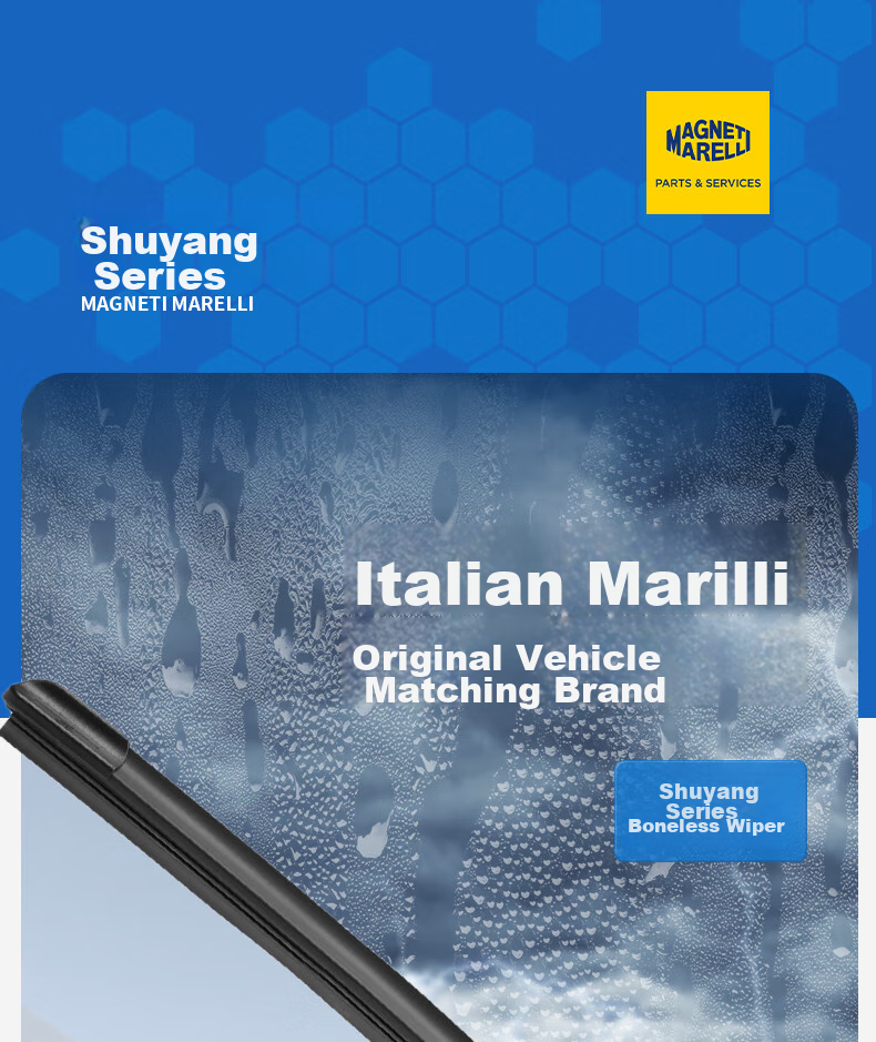 MAGNETI MARELLI Car Windshield Wipers, Wear-Resistant Natural Rubber, Compatible with Angkesaila/2020-2025 Next-Generation Models, 1 Pair 4