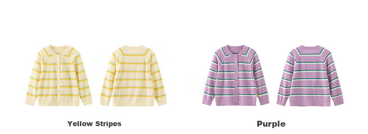 Papa Spring And Autumn Children's Sweater Knitted Cardigan for Boys And Girls, Striped Top Outerwear, Blue, 73cm 6
