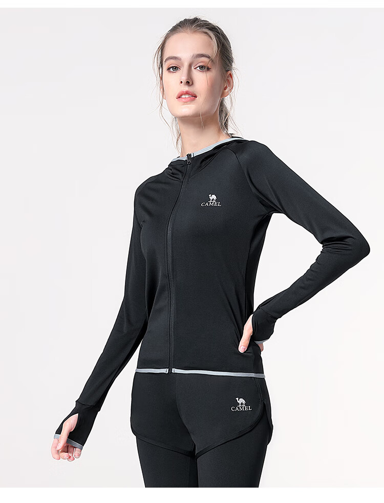 CAMEL Women's Sportswear Set, New Yoga Fitness Pilates Elastic Short-Sleeve Shorts And Pants Five-Piece Workout Outfit 24