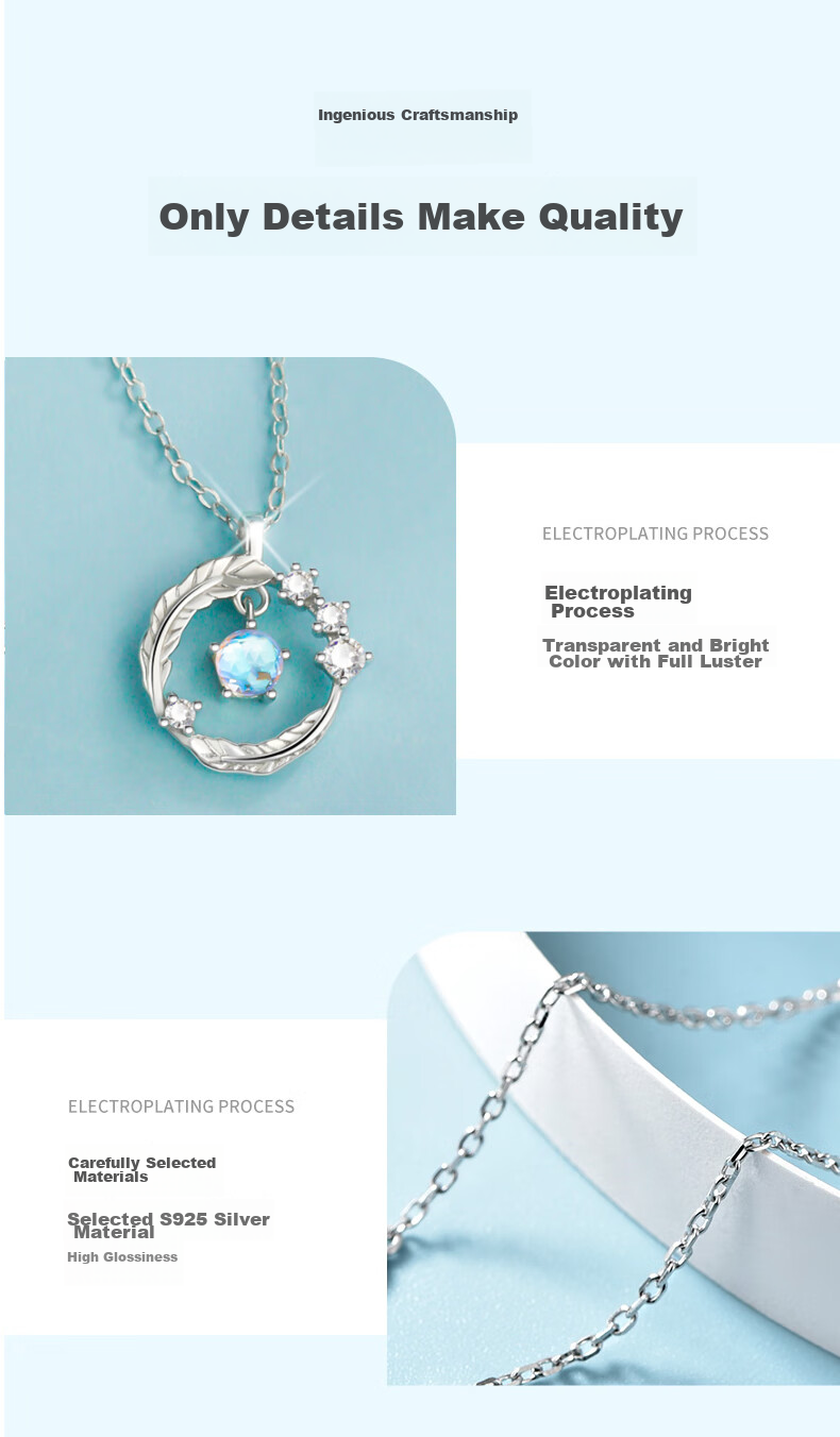 MANHE S925 Silver Necklace for Women, 2026 New Style, Luxurious High-End Collarbone Chain, Birthday Gift for Wife Or Girlfriend 7