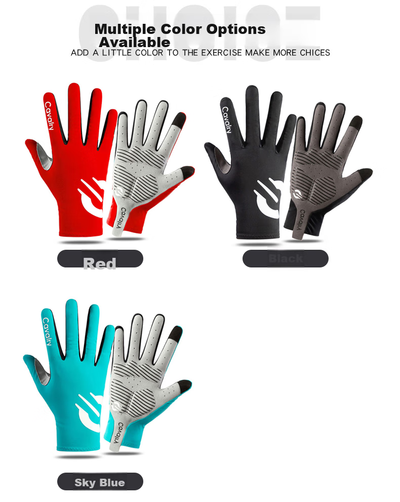 CAVALRY Bicycle Gloves with Wind-Resistant Full Finger Design for Mountain And Road Bikes, Shock-Absorbing Touchscreen Gloves for Men And Women, Spring And Autumn Outdoor Sports Fitness Gloves Cycling Equipment Red XL Size 11