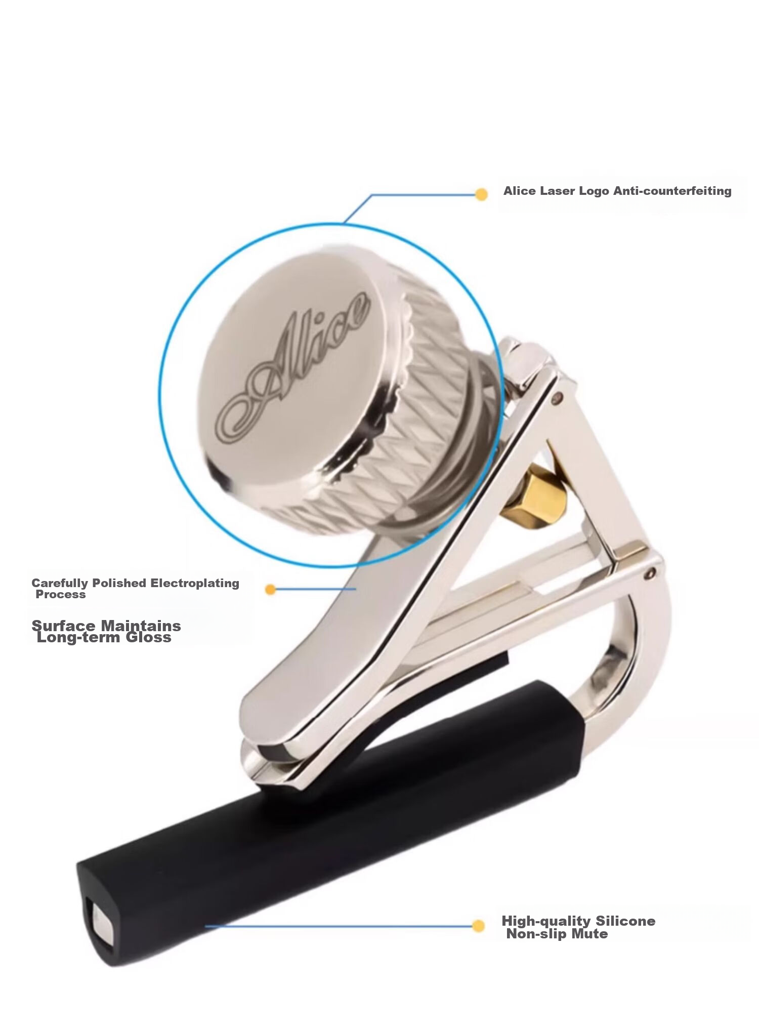 ALICE Metal Guitar Tuner Clip, Acoustic And Electric Guitar Universal Clip, Musical Instrument Accessory A007V 14