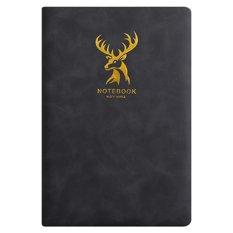 Faramon Notebook A5 Leather Cover Business Work Journal with Pen Holder, Thick Diary for Work Meetings, Customizable Logo Available, A5-Black