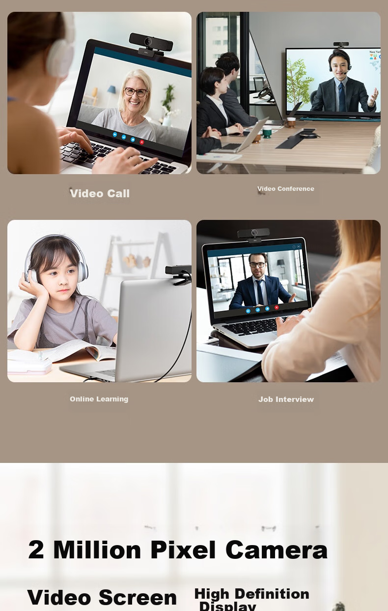 Deli Computer Webcam with Microphone, HD 1080P Wide-Angle USB External Camera for Live Streaming, Video Conferencing, Office Calls, Home Use, MM101 4