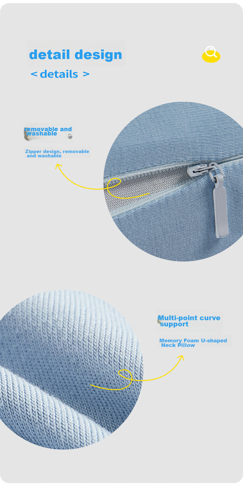 CORY Nap Pillow, Elementary School Student Hugging Pillow, Children's Prone Sleeping Pillow, Portable Nap Pillow for Office Breaks And Rest, Bamboo Charcoal Blue 13