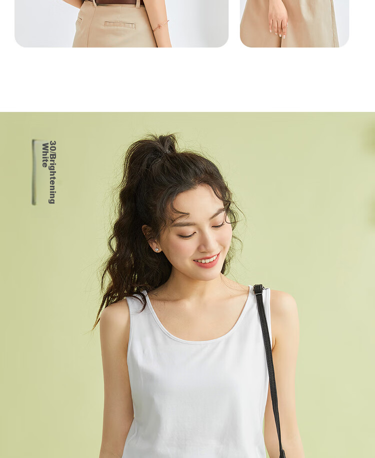 Giordano Sleeveless T-Shirt for Women, Basic Style, Knitted Elastic Cotton, Solid Color, Slim Fit, Round Neck Tank Top, 05323250 16