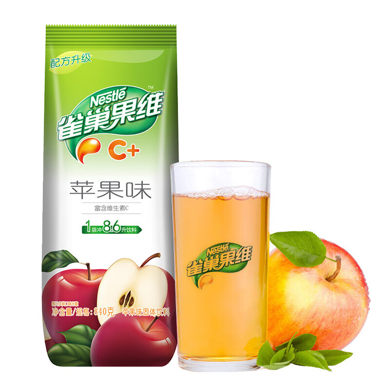 雀巢（Nestle）果维C+苹果味840g/袋 富含维C 低脂果珍冲饮果汁粉