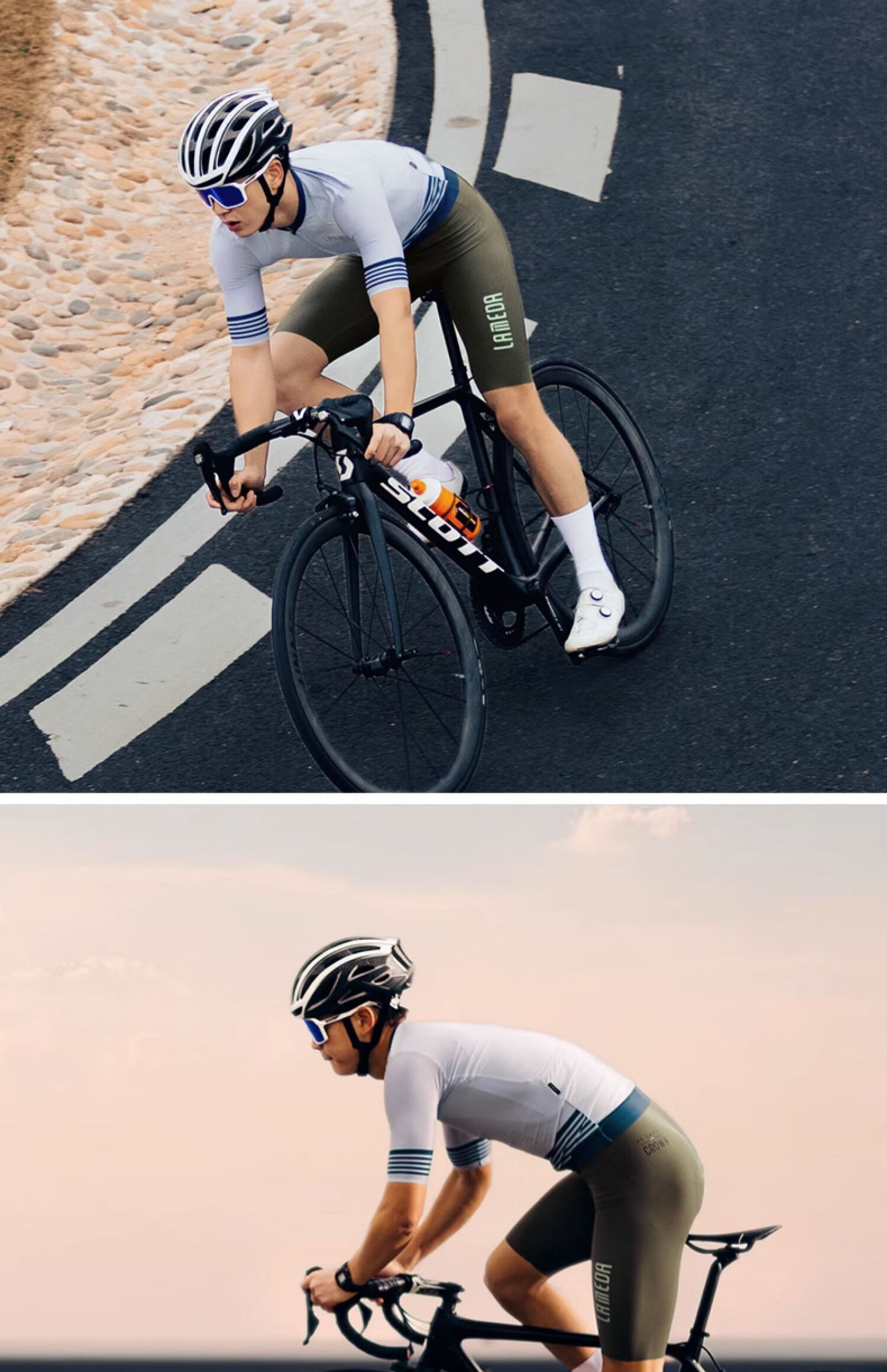 Lameda Cycling Shorts, Bib Shorts, One-Piece Shorts for Men, Summer Professional Mountain And Road Bike Shorts, Moonlight Blue, XL 10