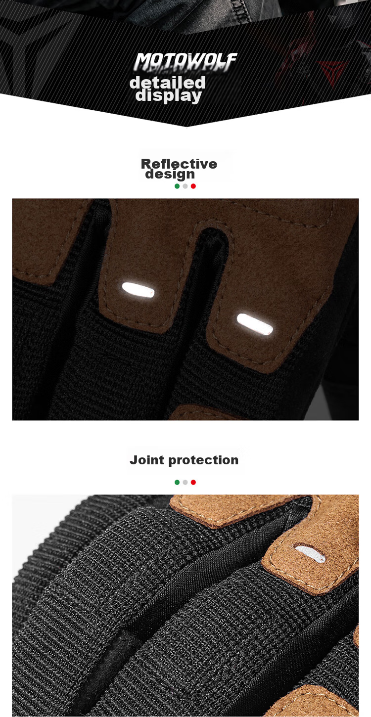 MOTOWOLF Motorcycle Summer Riding Gloves Unisex Windproof Anti-Fall Off-Road Breathable Biker Gloves 12