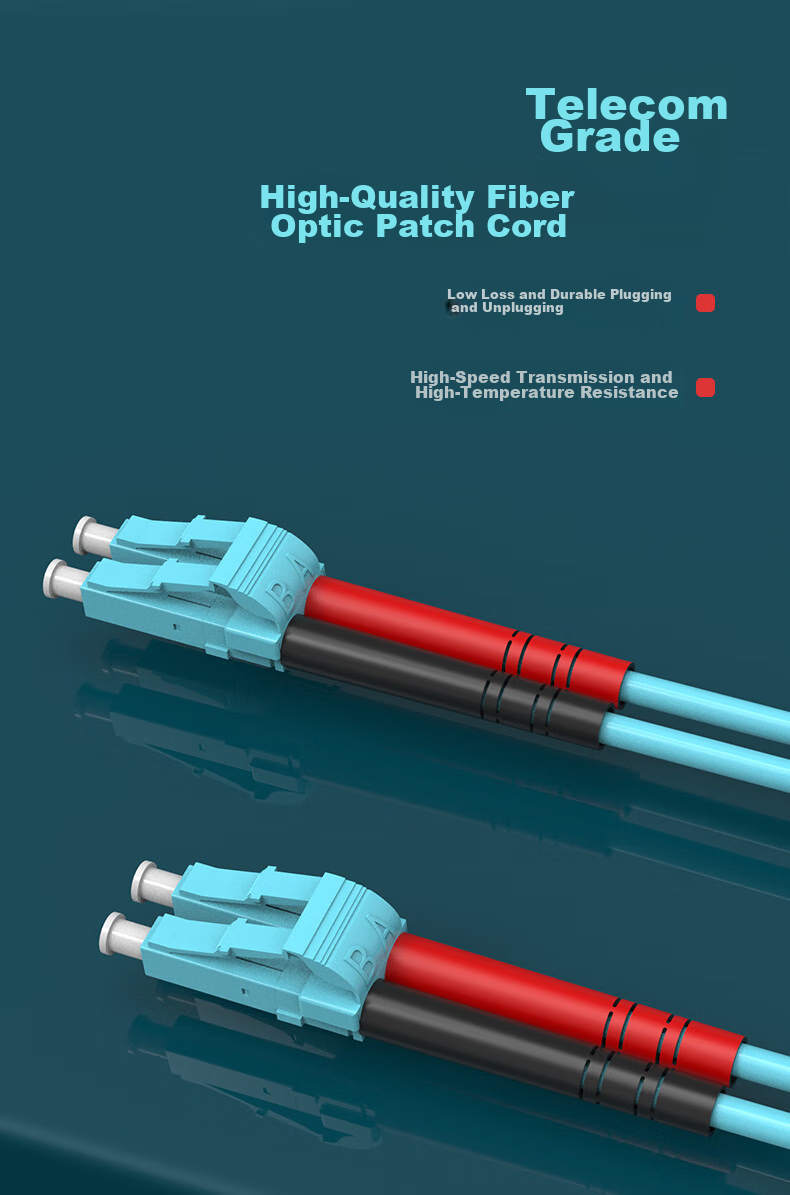 Nokoxin Telecom Grade 10G Multimode Duplex Fiber Patch Cable OM3 Duplex Bend-Resistant Pigtail Optical Module Data Center Communication LC-LC 15m 2