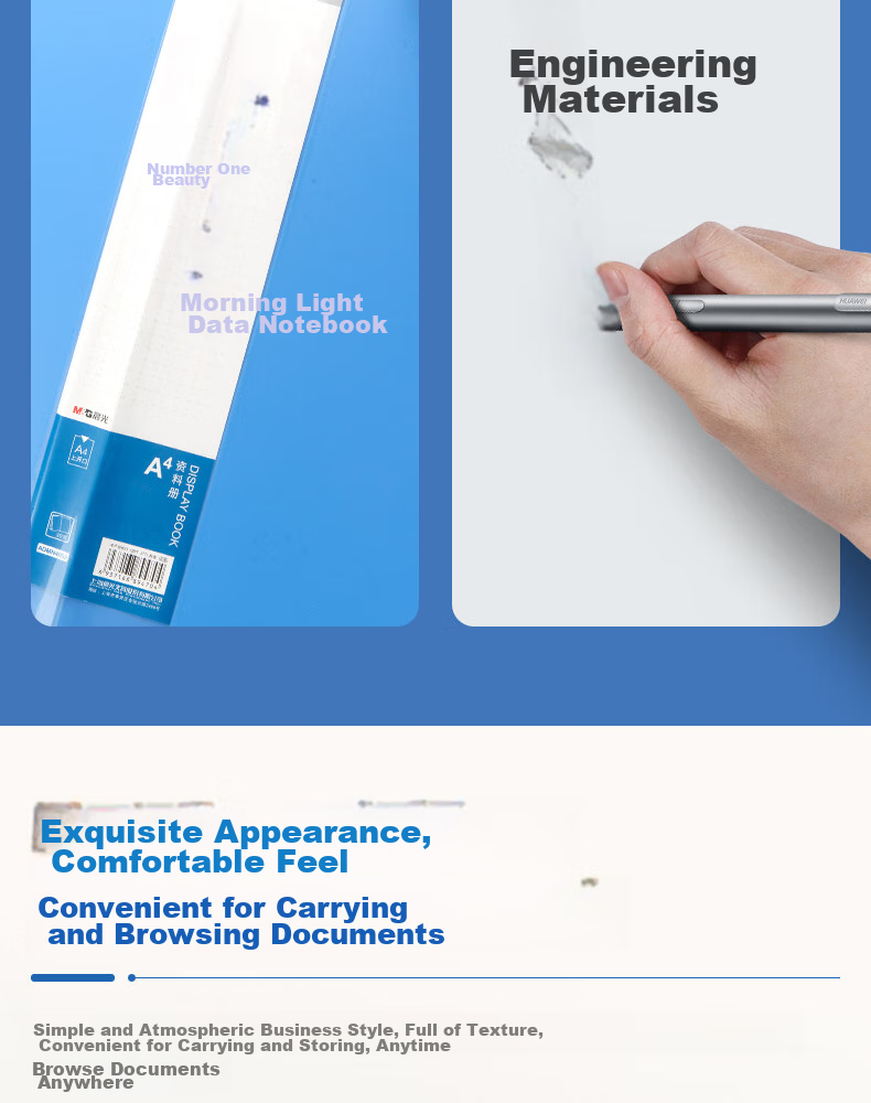 M&G 10 A4/60-Page Document Folders, File Insert Pockets, Student Exam Paper Storage Bags, Certificate And Sheet Music Collection Books, Office Supplies ADM929Z5 10