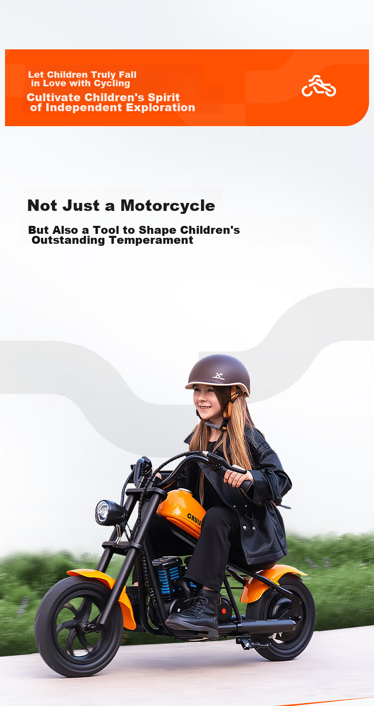 Baofengqishi Children's Electric Motorcycle, Cool Harley Design, for Ages 3-16, Birthday Gift, 3C Certified, Two-Wheel, Single Drive, Mini Harley, Small Electric Scooter 4